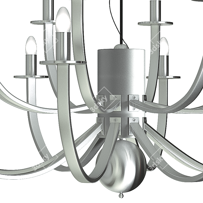 Modern Chandelier with 16 Metal Arms 3D model image 2