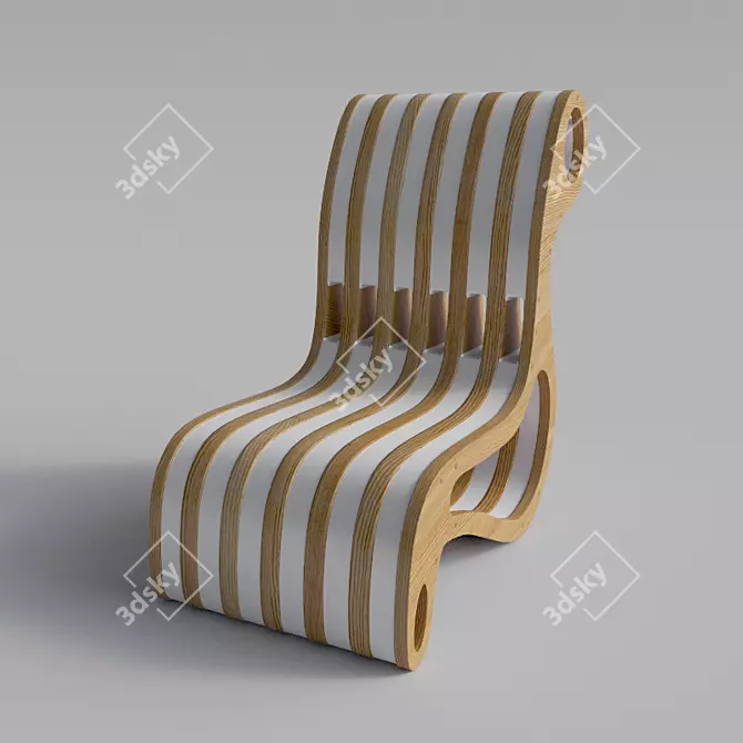 Wooden Armchair 3D model image 1