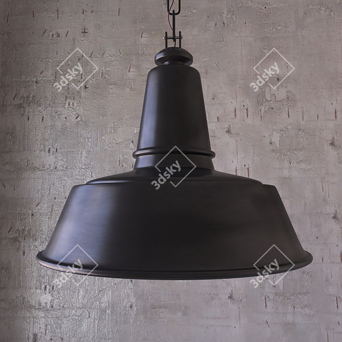 Title: Modern Black Loft Lamp 3D model image 1