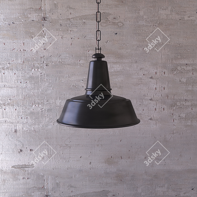 Title: Modern Black Loft Lamp 3D model image 2