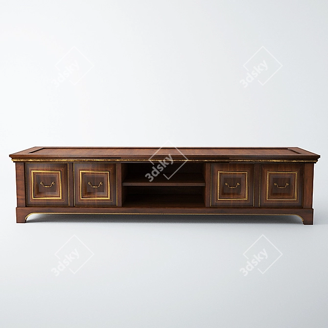 Elegant Walnut TV Stand 3D model image 1