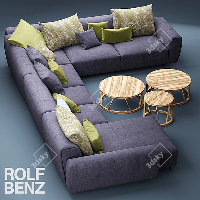 Title: Elegant ROLF BENZ Sofa 3D model image 2