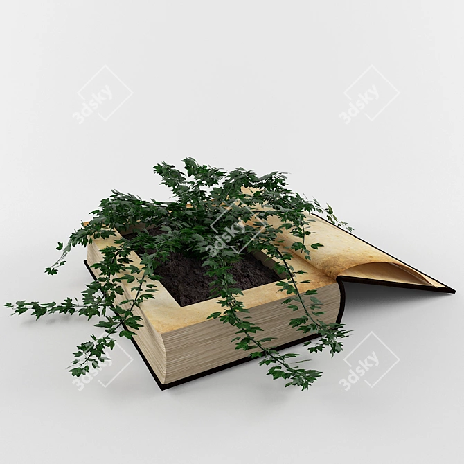 Book Plant: Stylish Indoor Flower Pot 3D model image 1