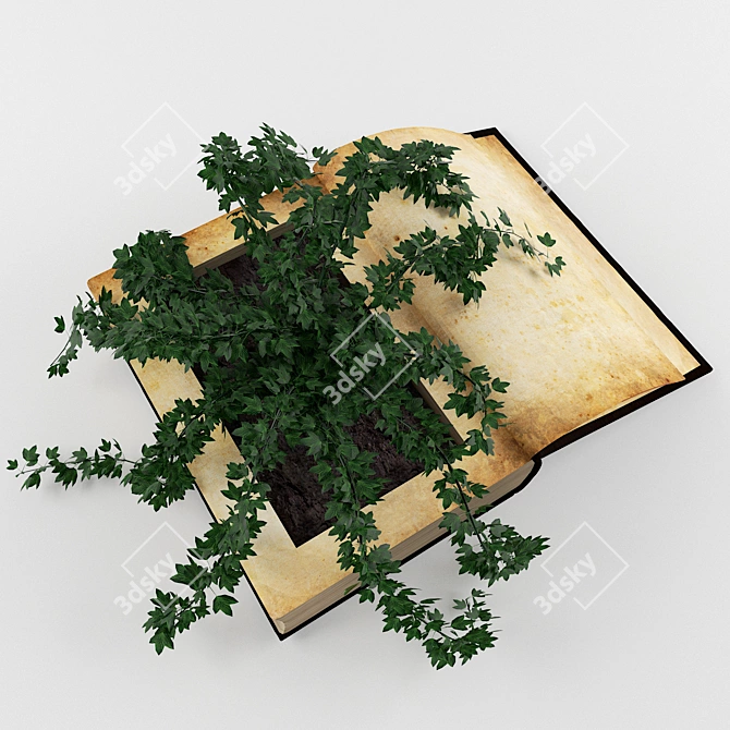 Book Plant: Stylish Indoor Flower Pot 3D model image 2