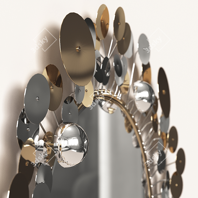 Raindrops Metal Wall Sculpture 3D model image 2