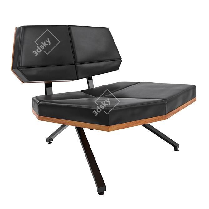 Sleek Swiss Lounge Chair 3D model image 1