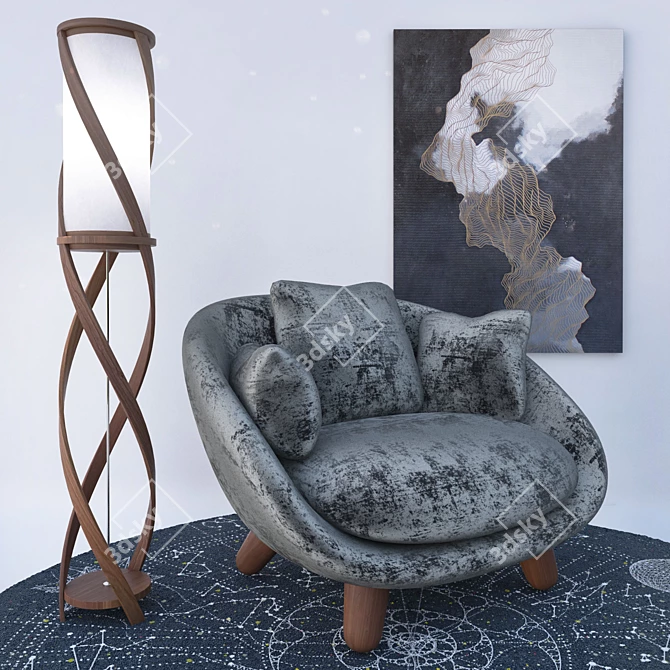 Moooi Love Sofa & Tango Floor Lamp 3D model image 1