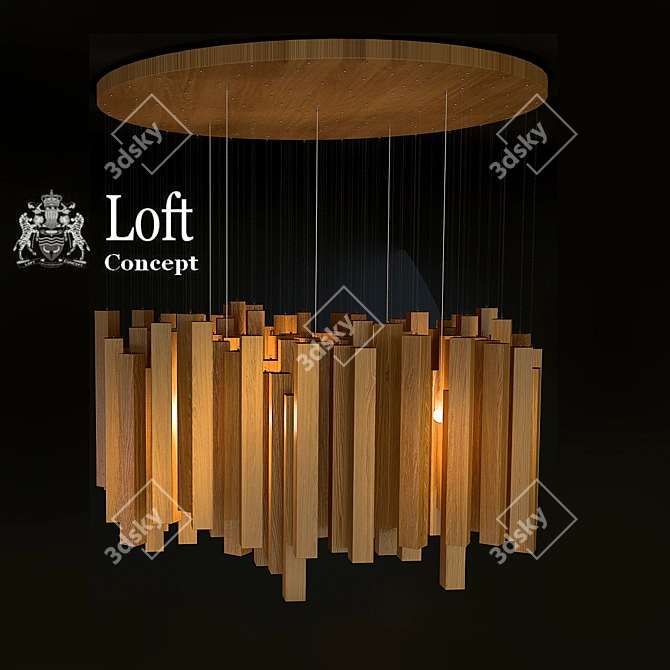 Loft Wooden Rain Lantern 3D model image 1