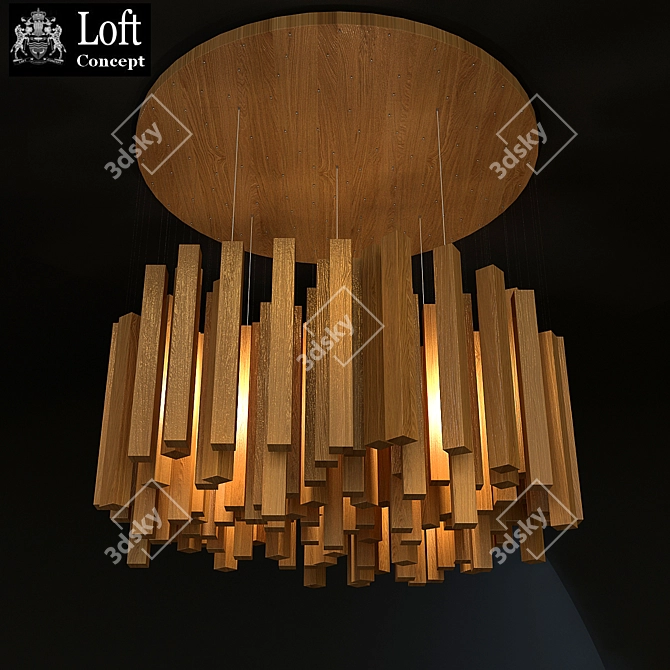 Loft Wooden Rain Lantern 3D model image 2