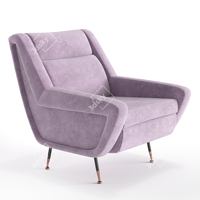 Italian Elegance in a Lounge Chair 3D model image 1