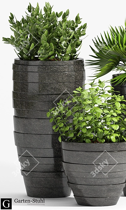 Modern Decorative Planter Set 3D model image 3