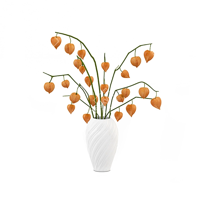 Golden Charm Physalis Bouquet 3D model image 1