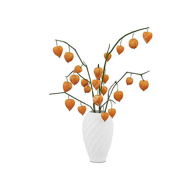 Golden Charm Physalis Bouquet 3D model image 2