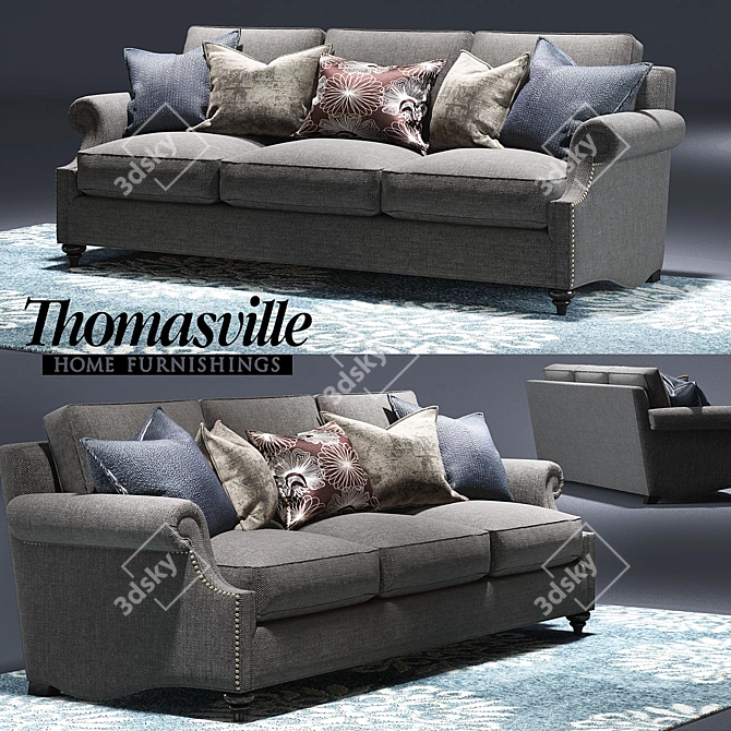 Elegant Thomasville Ancil Sofa 3D model image 1