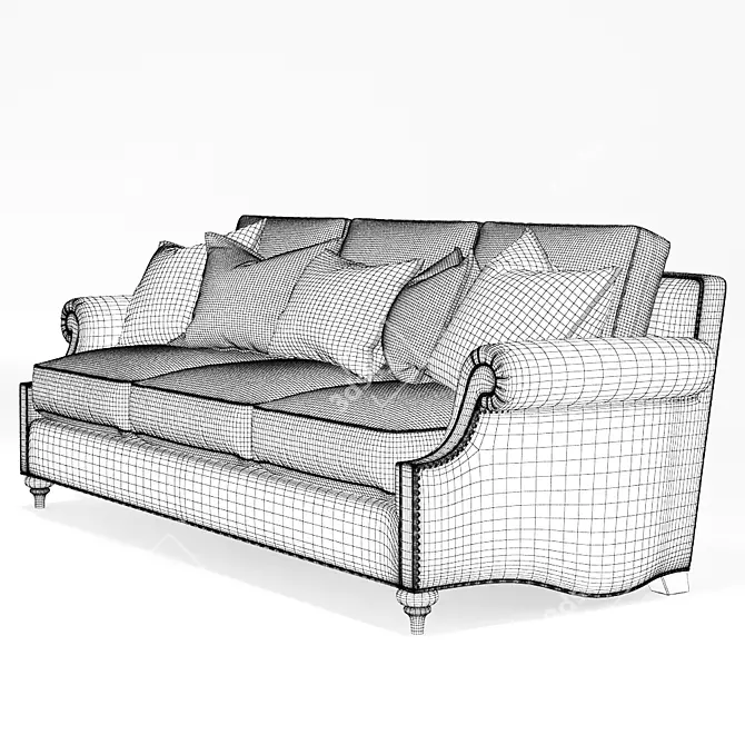 Elegant Thomasville Ancil Sofa 3D model image 2