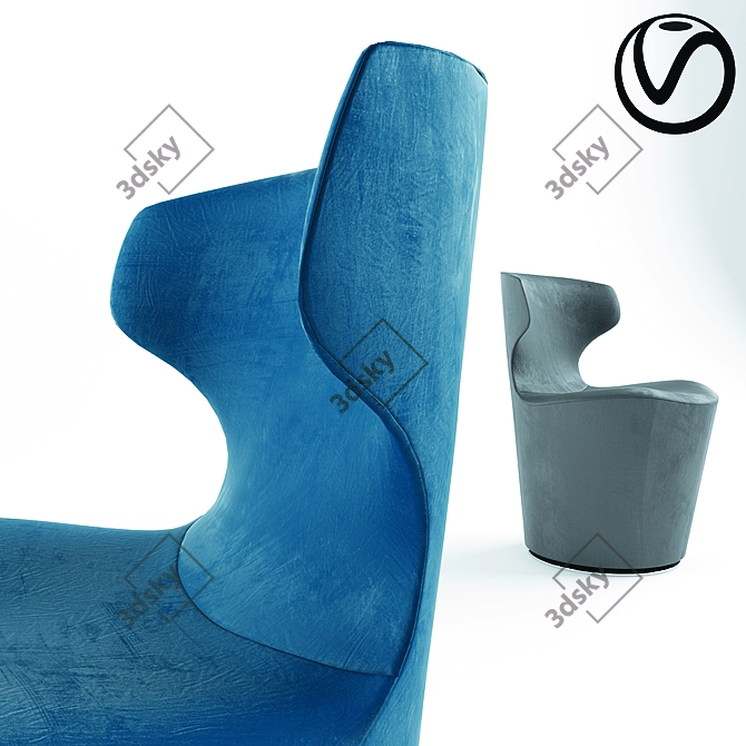 Sleek Modern Chair 3D model image 2