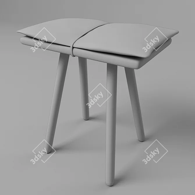 Minimalist Oak Stool: Georg 3D model image 2