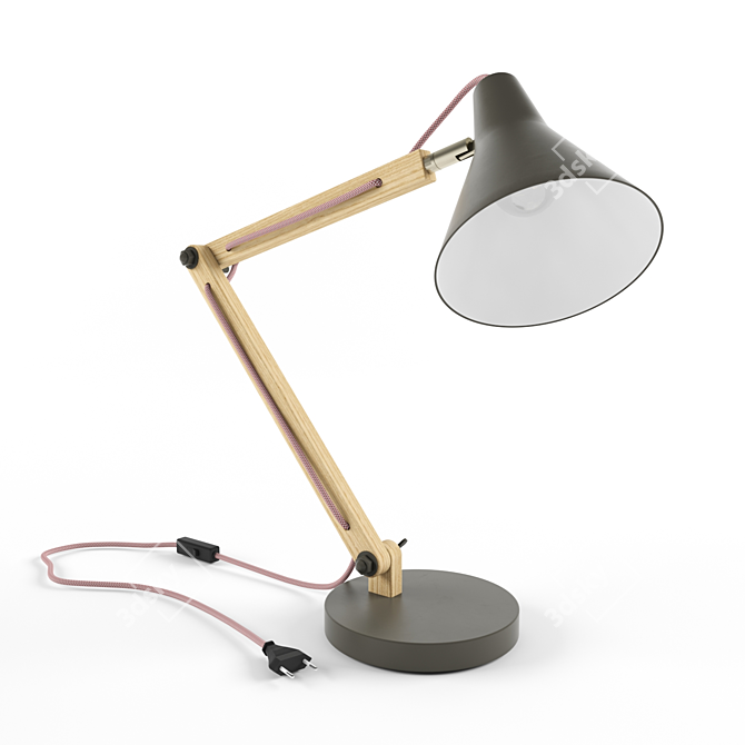 Title: Modern Rex Grey Desk Lamp 3D model image 1