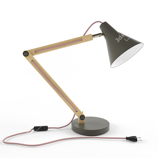 Title: Modern Rex Grey Desk Lamp 3D model image 2