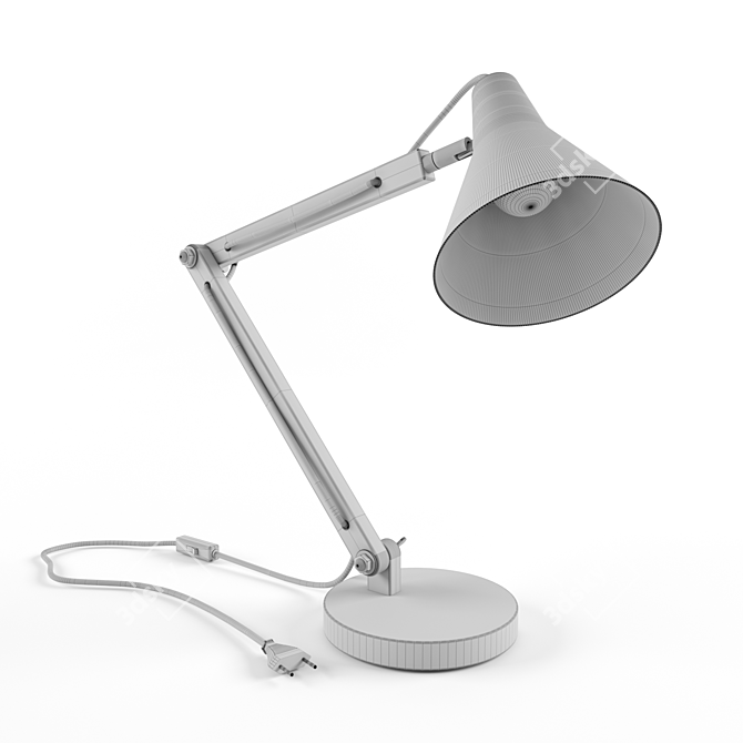 Title: Modern Rex Grey Desk Lamp 3D model image 3