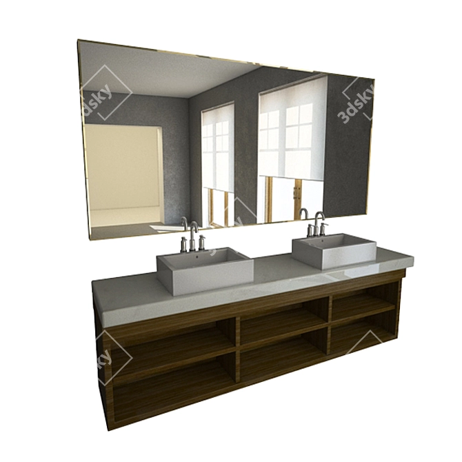 Modern Ceramic Wash Basin 3D model image 1