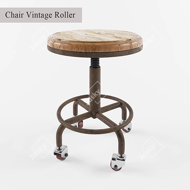 Vintage Roller Chair 3D model image 1