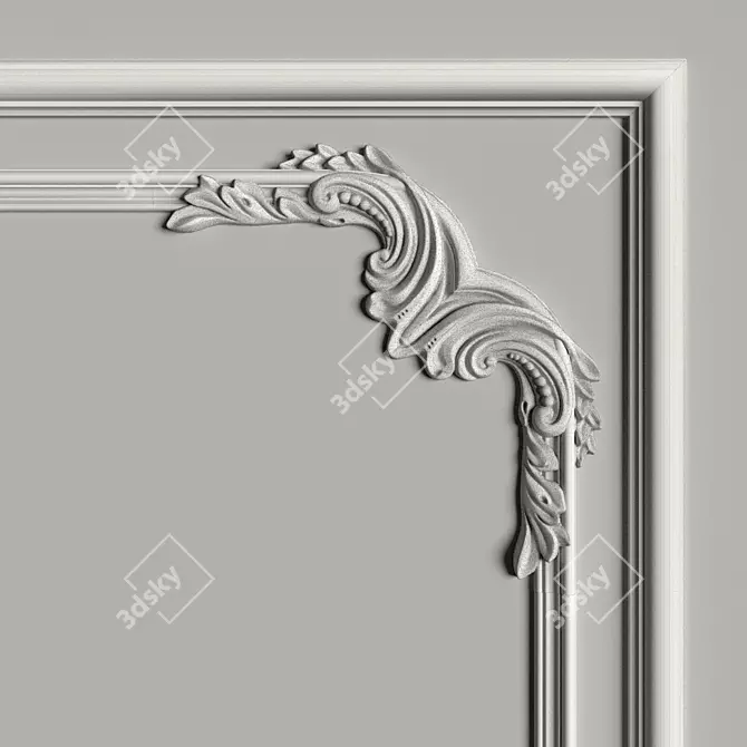 Elegant Reflection: Decorative Mirror 3D model image 2