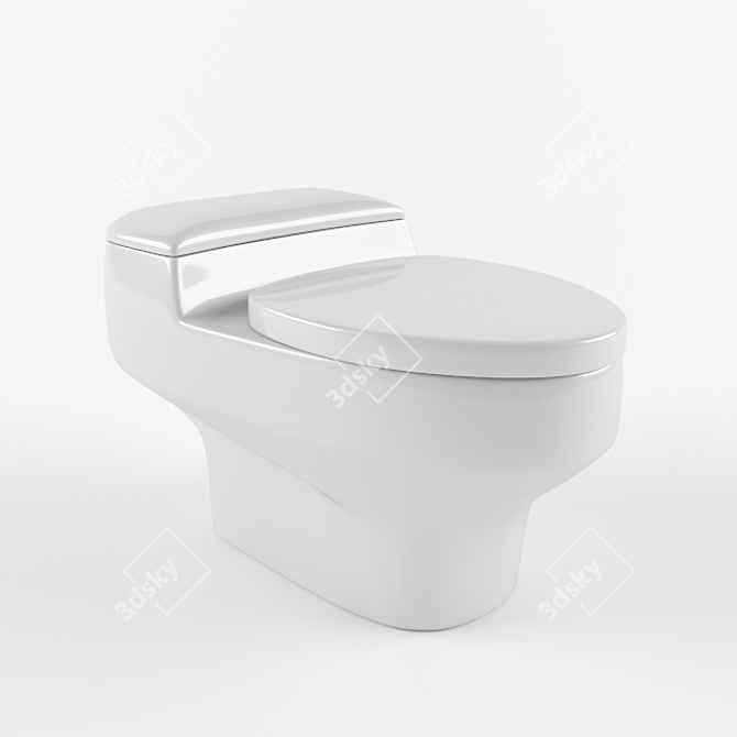 Sleek Vision One Piece Toilet 3D model image 1