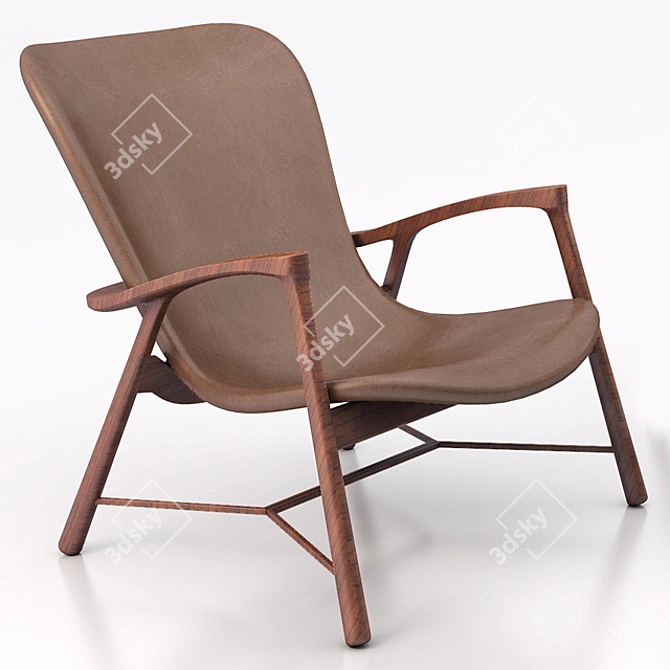 Elegant Contour Chair 3D model image 1