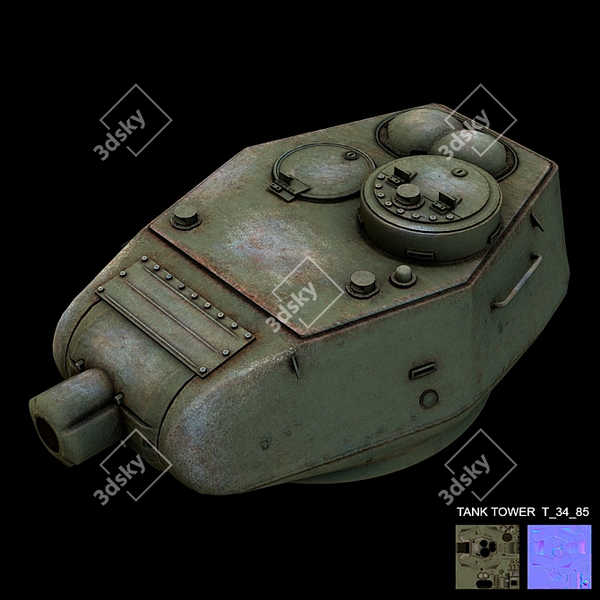 T-34/85 Tank Tower Kit 3D model image 1