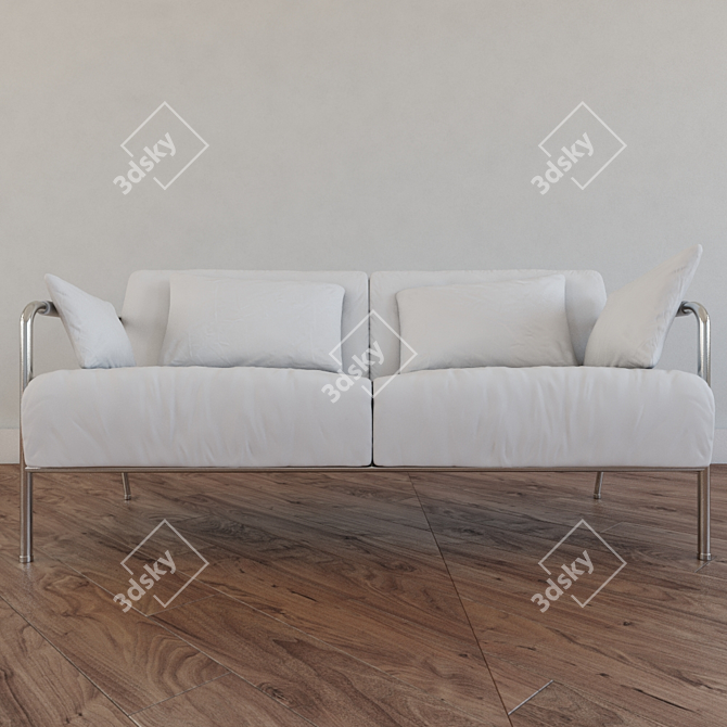 Sleek White Sofa: Modern Simplicity! 3D model image 1