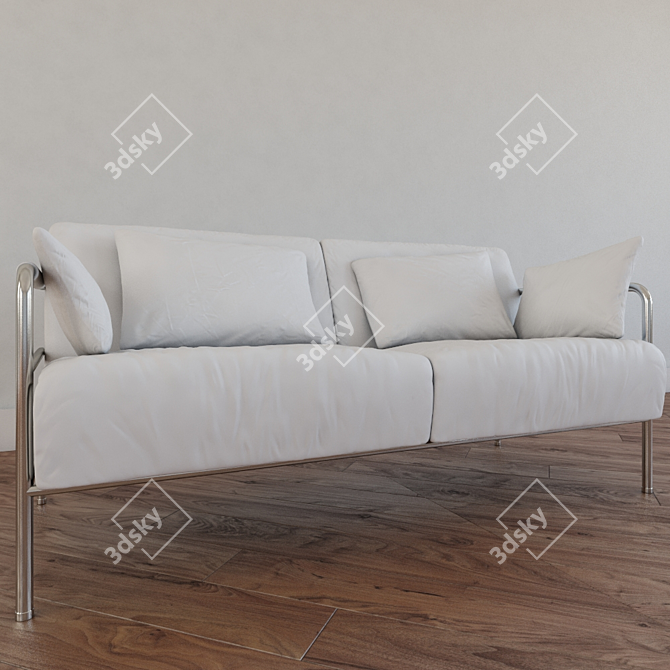 Sleek White Sofa: Modern Simplicity! 3D model image 2