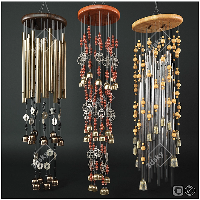 Melodic Wind Chimes: Serenity Unleashed 3D model image 1