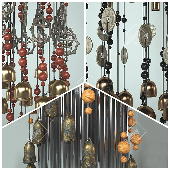 Melodic Wind Chimes: Serenity Unleashed 3D model image 2