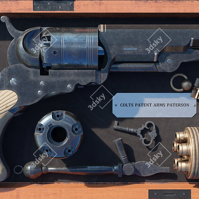 Colt Paterson 1836 Revolver: Revolutionary Design 3D model image 2