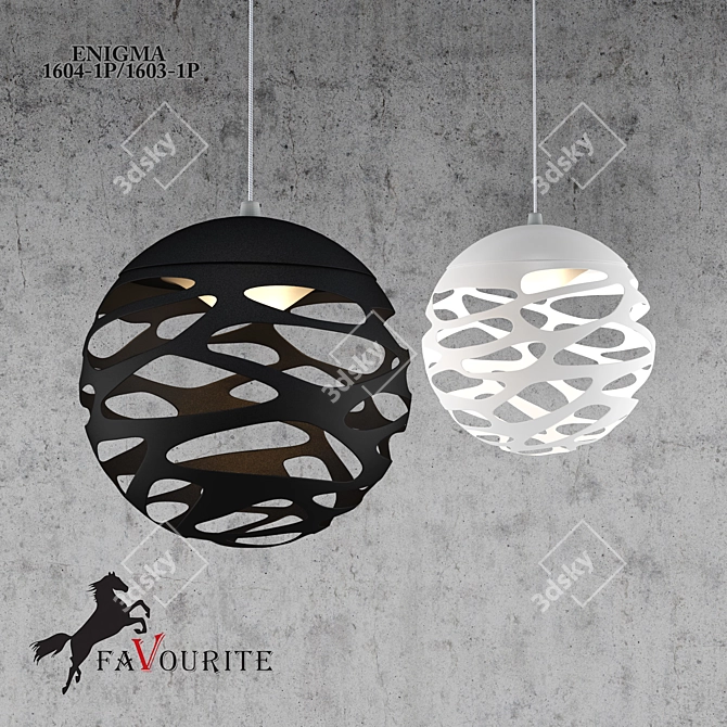 Enigma 1604-1P/1603-1P: German Pendant Light 3D model image 1