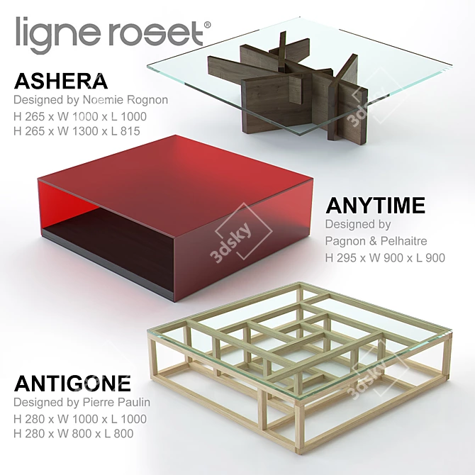 Modern Ligne Roset Low Tables 3D model image 1