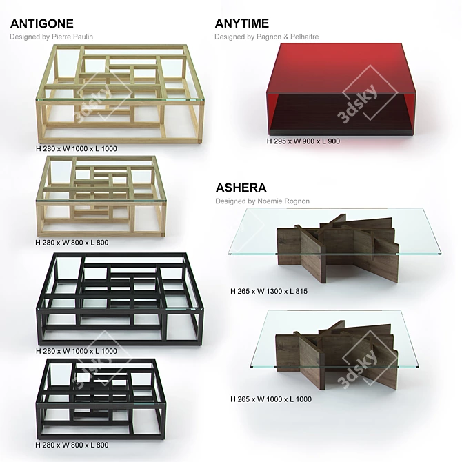 Modern Ligne Roset Low Tables 3D model image 2