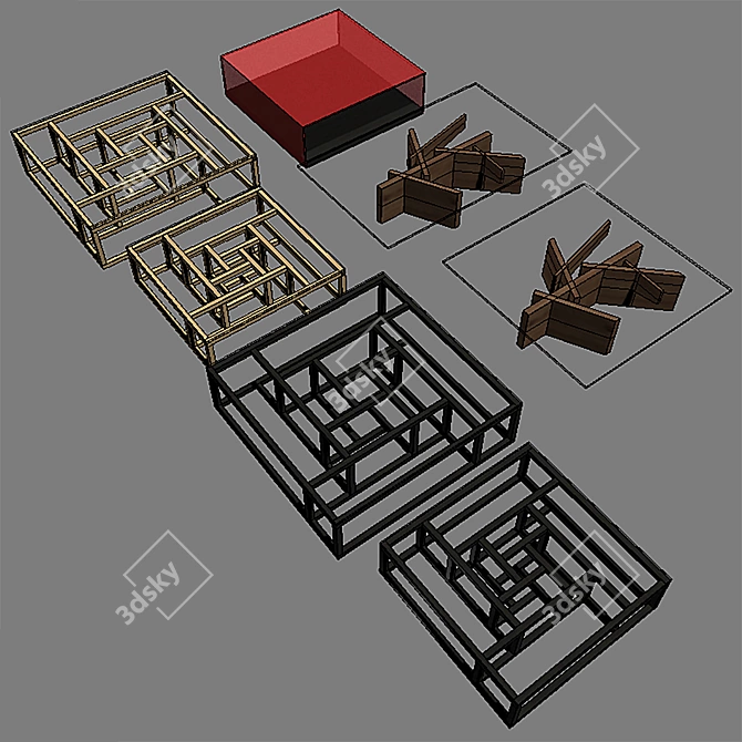 Modern Ligne Roset Low Tables 3D model image 3