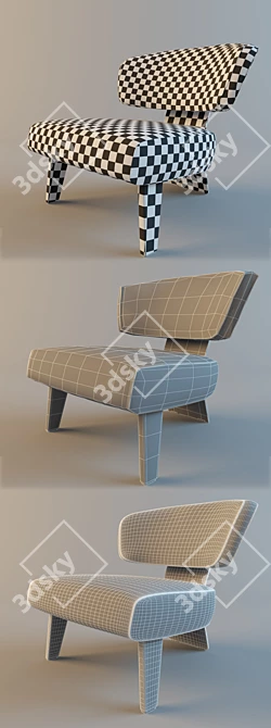 Elegant Minotti Creed Wood 3D model image 3