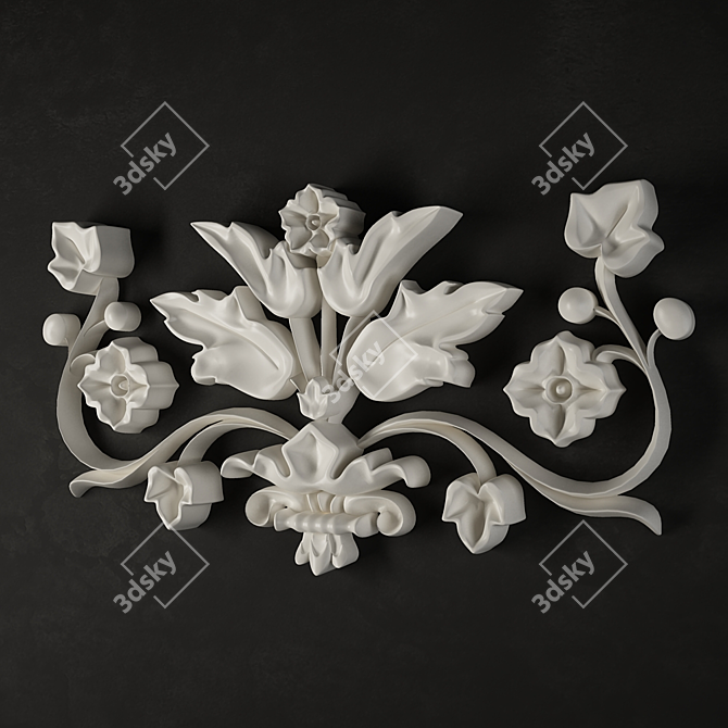 Leafy Floral Stucco 3D model image 2