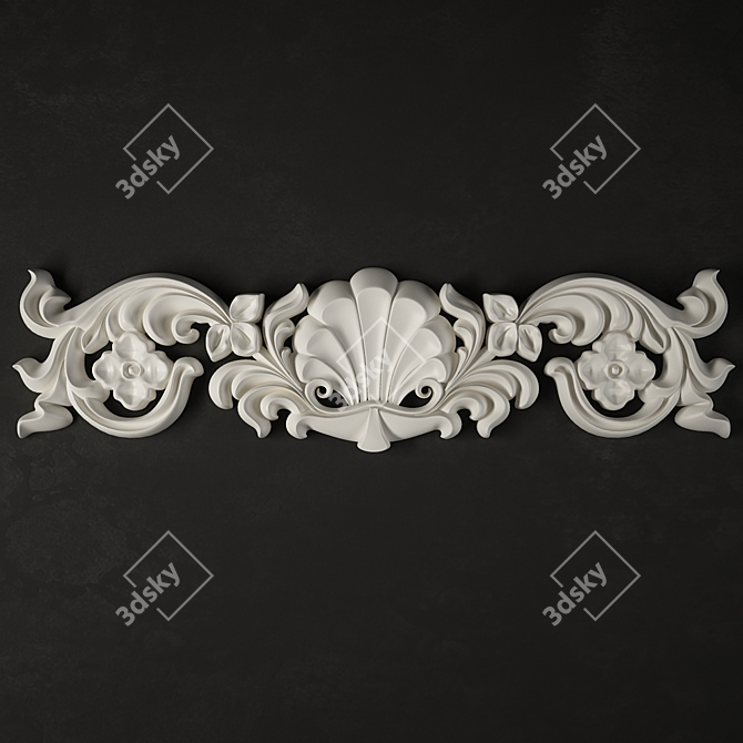 Title: Floral Stucco Molding 3D model image 1