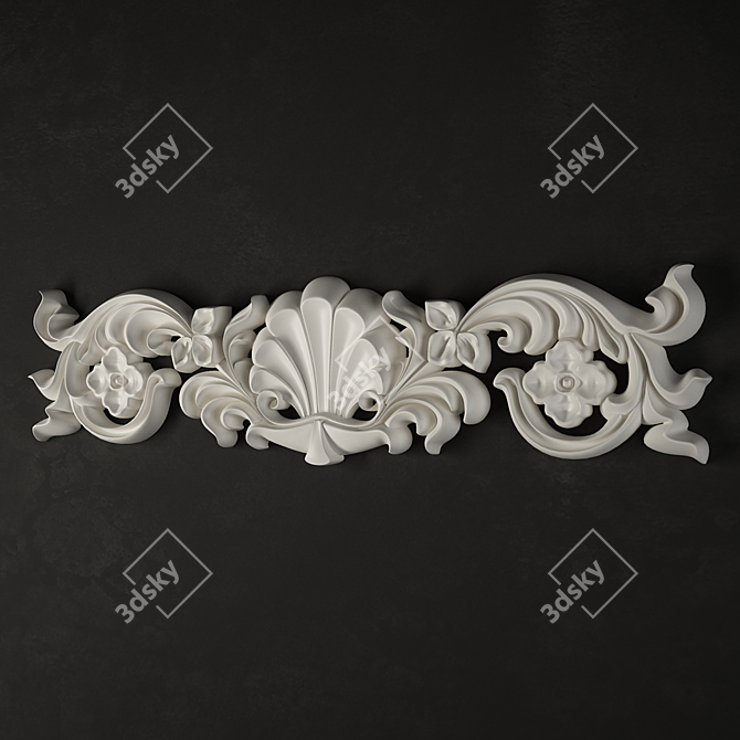 Title: Floral Stucco Molding 3D model image 2
