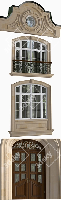 Modern Classic Windows & Doors 3D model image 2
