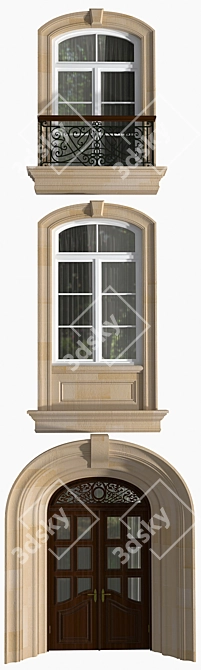 Modern Classic Windows & Doors 3D model image 3