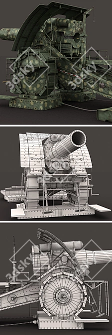 Goliath 420-mm Mortar 3D model image 2