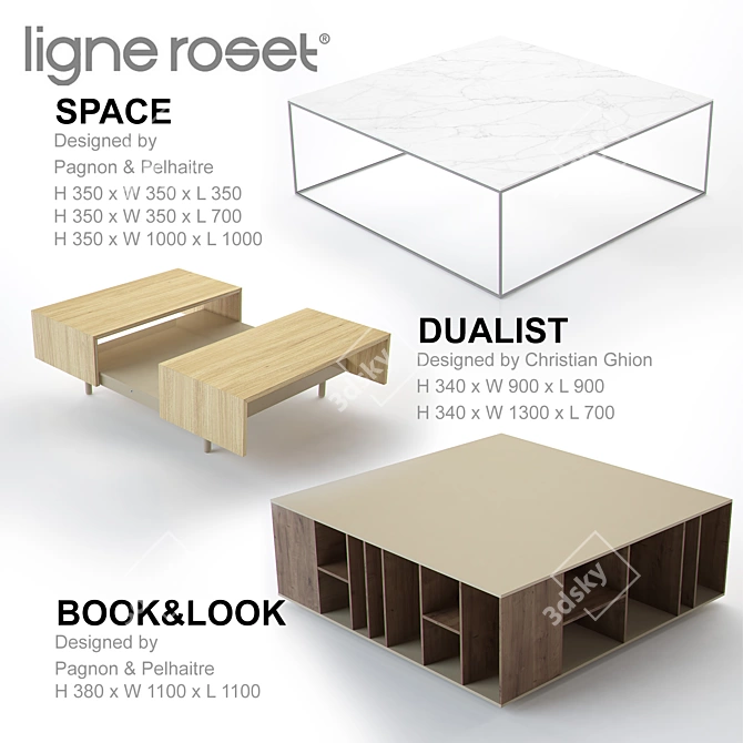 Modern Ligne Roset Low Tables 3D model image 1