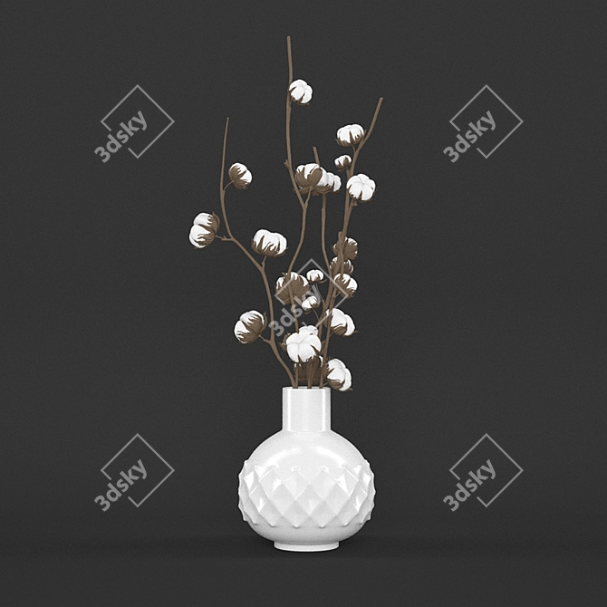 Cotton Bliss Bouquet 3D model image 2