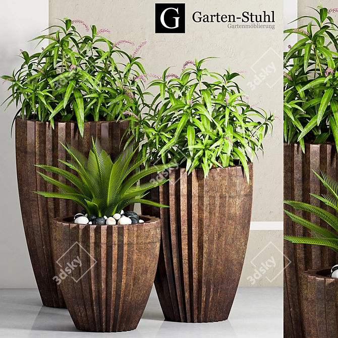 Vintage-inspired Planter Set 3D model image 1