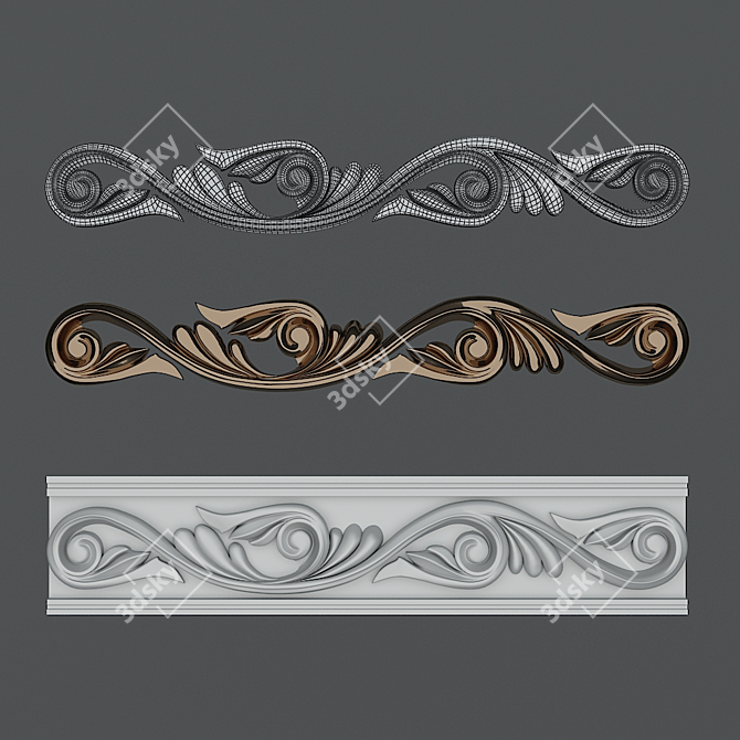 Elegant Decorative Plates and Friezes 3D model image 1